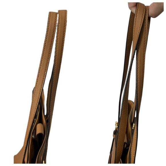 Michael Kors Jet Set Tote One Size Brown Leather Structured Travel Bag - Picture 13 of 15